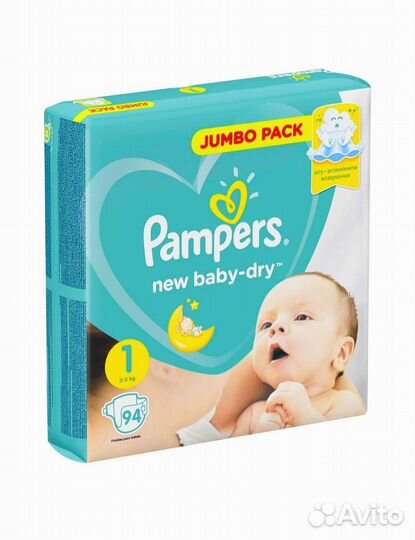 Подгузники Pampers р. 1, 3, 4 (94,82,70 шт)
