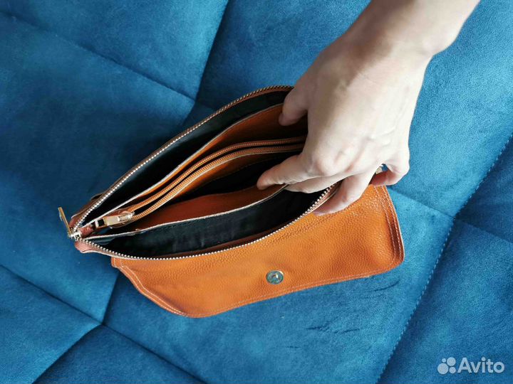 Сумка кожаная терракотовая