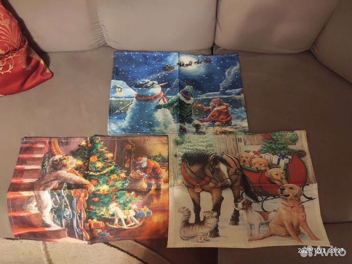 Салфетка новогодняя рождественская