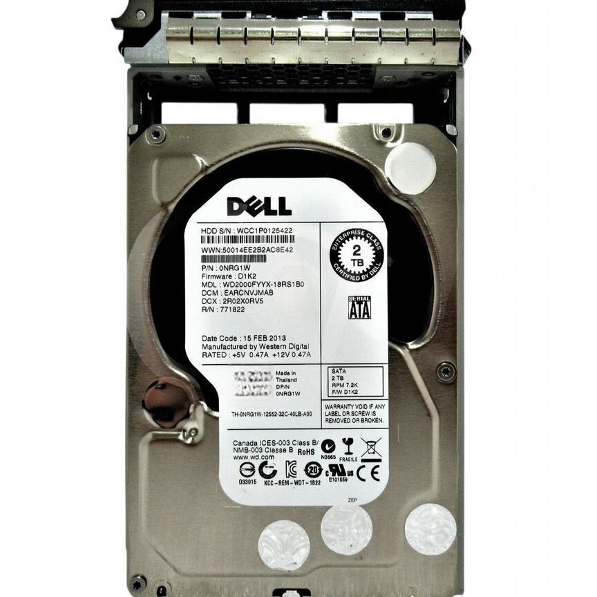 [0NRG1W] Жесткий Диск Dell 2tb Sata3 3,5" Hdd 0nrg1w