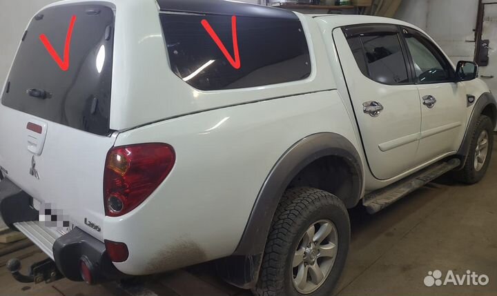Стекло заднее кунга Mitsubishi L200