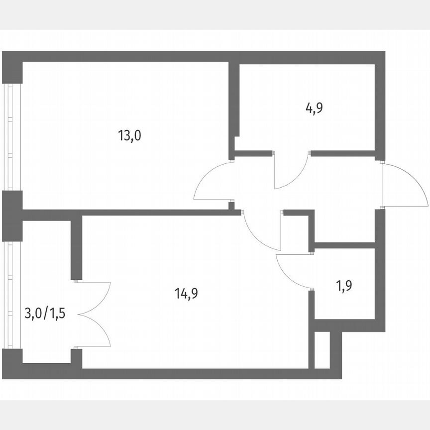 1-к. квартира, 40,3 м², 7/9 эт.