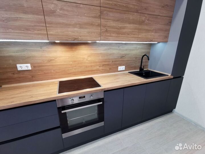 Прямая кухня мдф фасады