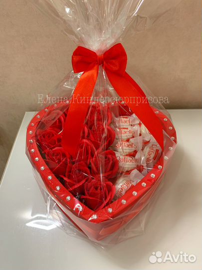 Букет сердце из Рафаэлло