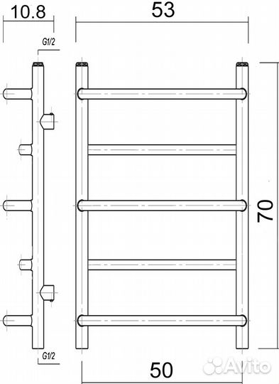 Полотенцесушитель водяной Domoterm Орфей П5 50x70