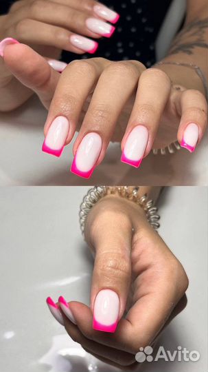 Маникюр, наращивание, гель-лак, выкладной френч
