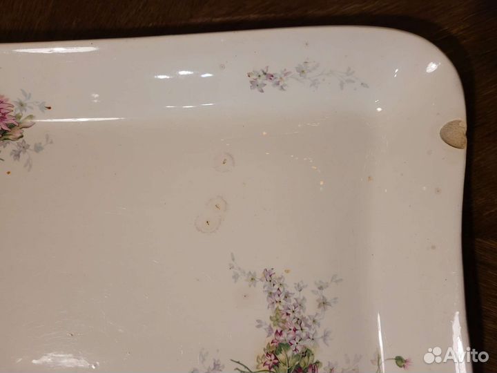 Большое старинное блюдо Кузнецов