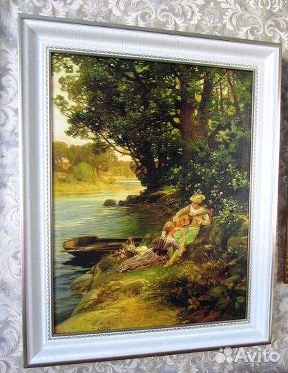 Картина на холсте - Свидание у реки