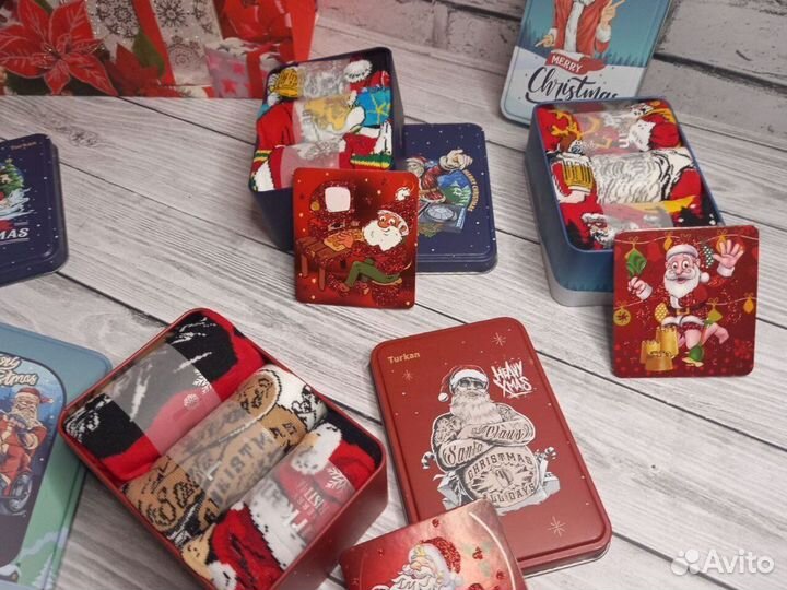 Набор тёплых новогодних носков 3 пары