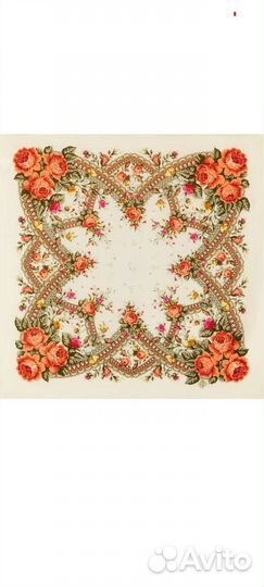 Платок павловопосадский шерстяной новый 72 х 72