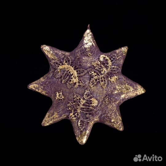 Ватные елочные игрушки звездочка-кривляка