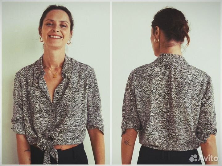 Блузка женская 42 44 леопардовая Mango