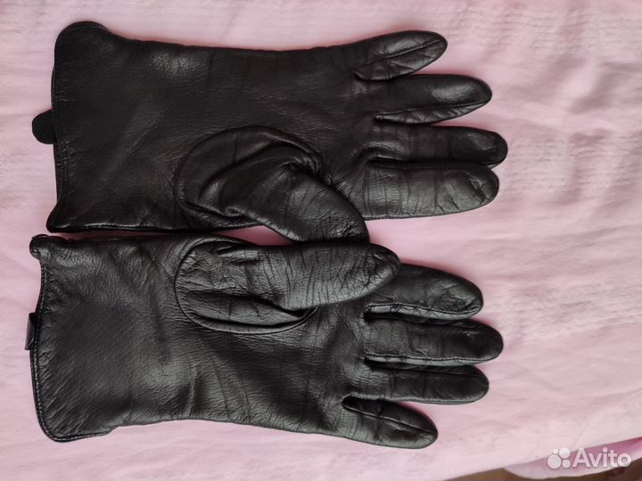 Перчатки женские кожаные зимние размер S