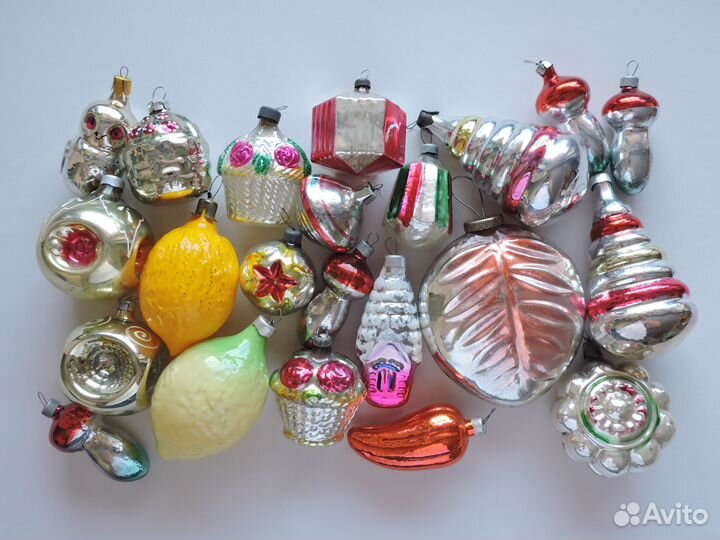 Елочные Новогодние Игрушки СССР Стекло