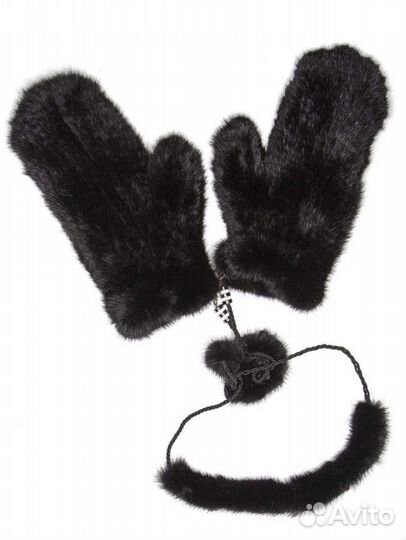 Варежки норковые новые