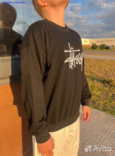 Свитшот Stussy серый, чёрный (Арт.26899)