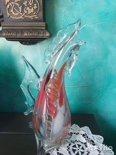 Графин Штоф СССР Петух цветное стекло