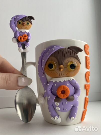 Кружки с декором из полимерной глины