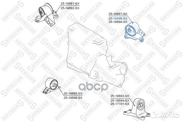 25-19688-SX опора двигателя задняяNissan Prime
