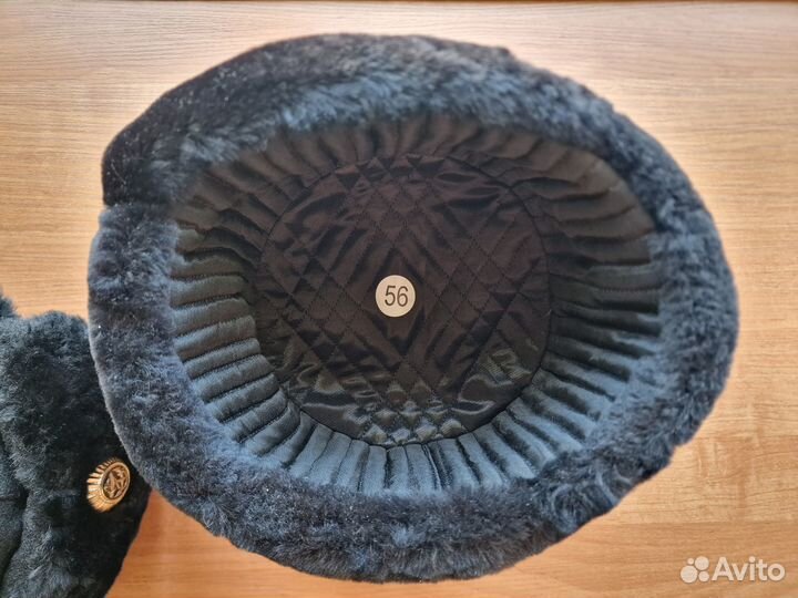 Шапка зимняя военная, новая с кокардой, 56 размер