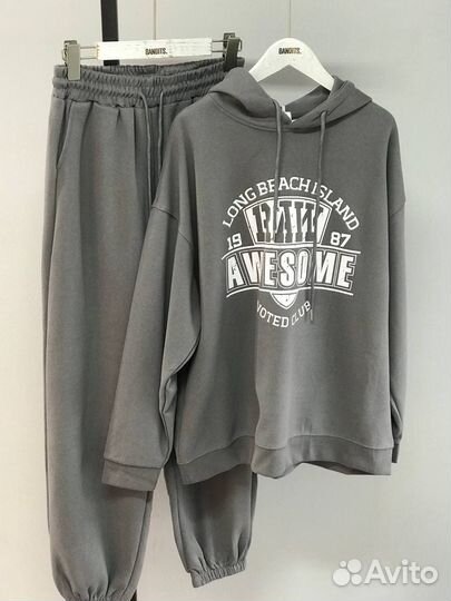 Спортивный костюм женский худи с капом штаны 42-50