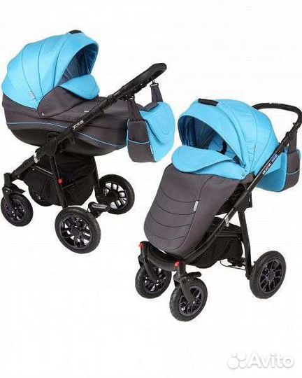 Коляска Adamex Jetto 2в1 (голубой/серый)