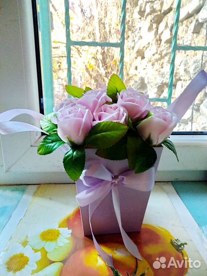 2 цветка искусственных ручной работы для декора