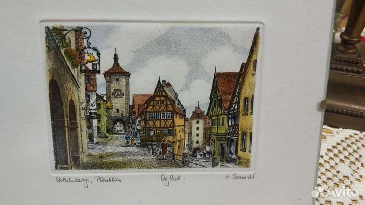 Винтаж, открытка в стеклянной рамке