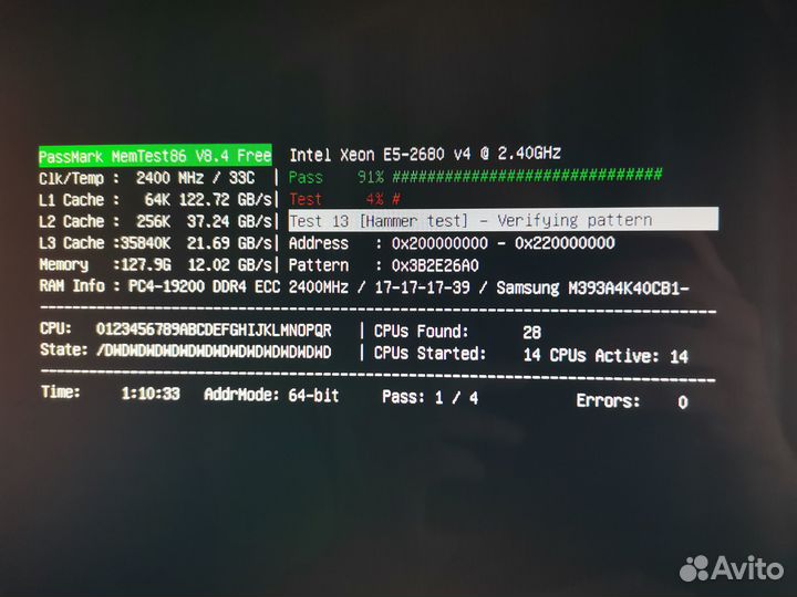 Серверная память 32Гб DDR4 ECC 2400Мгц