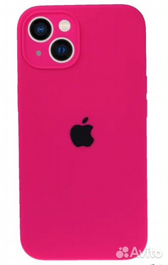 Silicone Case с защитой камеры iPhone 13 розовый