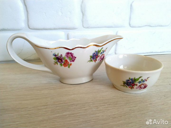 Винтажные фарфоровые соусники, Дулево, Посуда СССР