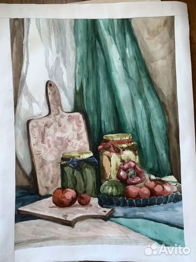 Картина гуашь акварель
