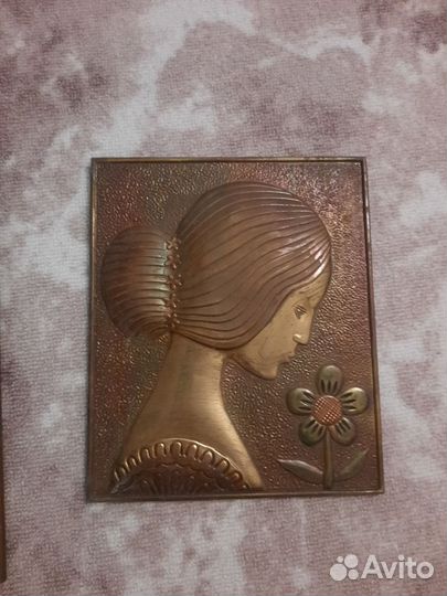 Панно медная чеканка СССР