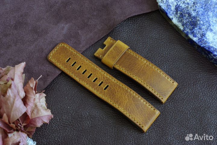 Кожаный ремешок на часы Diesel. На заказ Handmade