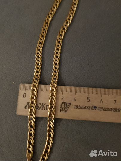 Цепь золотая мужская двойная панцирная