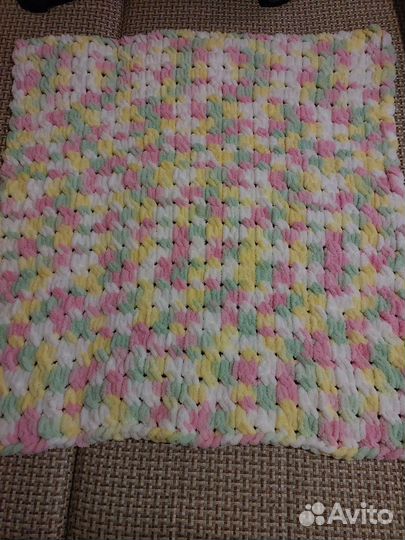 Плед из плюшевой пряжи ализе пуффи