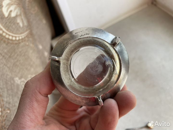 Редкая эмалированная солонка СССР с ложечкой