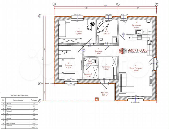 Дом 87 м² на участке 12 сот.