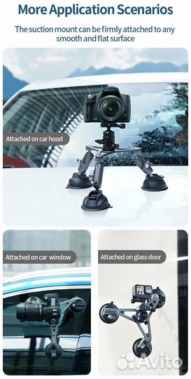 Тройная присоска на стекло Telesin