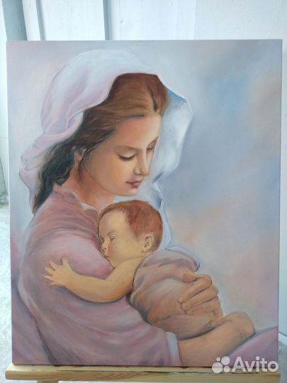 Картина маслом мать и ребенок