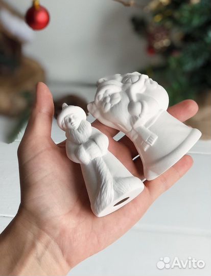 Дед Мороз и Снегурочка фарфор для росписи