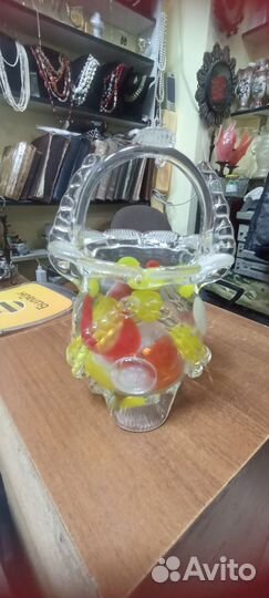 Ваза цветное стекло СССР