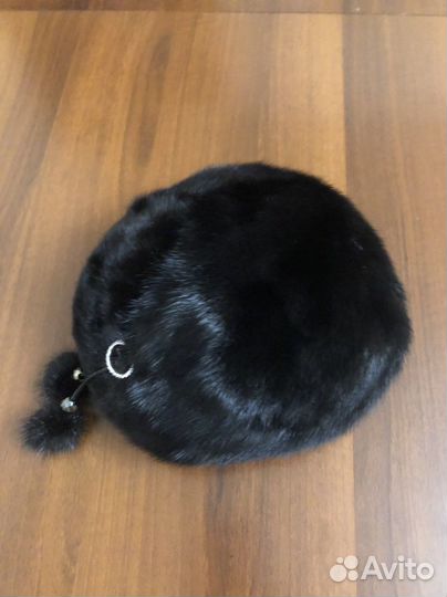 Берет норковый черный