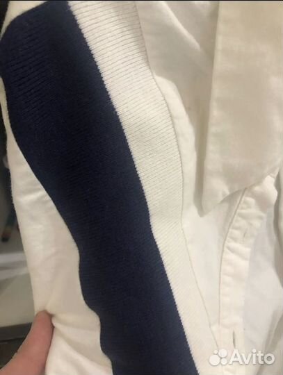 Байковая рубашка с трикотажными вставами