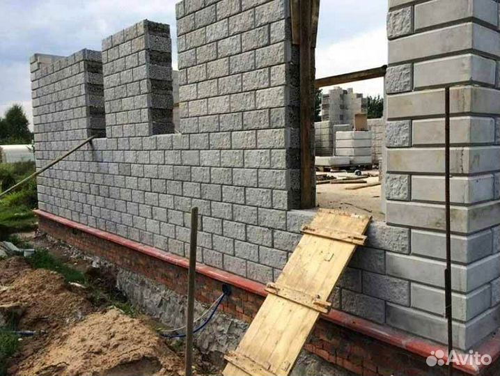 Блок стеновой из капсулированного керамзита облицо