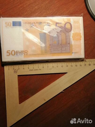 Салфетки банкноты 50 евро