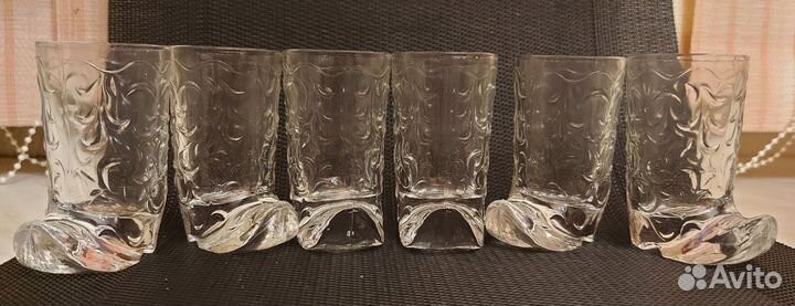 Рюмки сапожки хрустальные 6шт