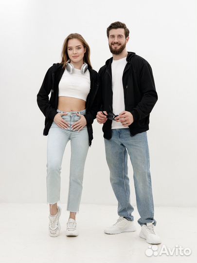 Оверсайз худи на молнии зипка y2k черная