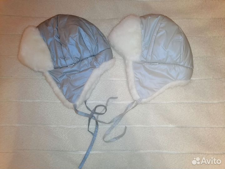 Шапка зимняя теплая на девочку варежки