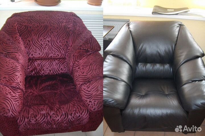 Перетяжка и замена обивки кресел из ткани